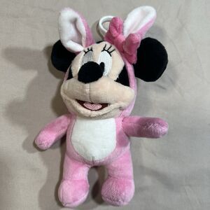 Disney Baby Pink Minnie Mouse Easter Bunny Plush Bag Clip